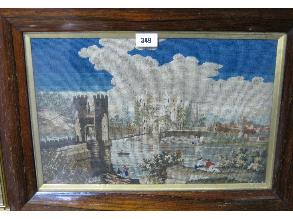 Appraisal: Framed tapestry picture in rosewood frame