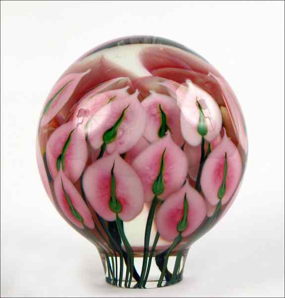 Appraisal: DANIEL LOTTON FLORAL MAGNUM PAPERWEIGHT Signed and dated Together with