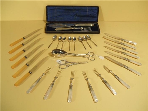 Appraisal: GROUP OF SERVING PIECES AND FLATWARE Mostly English th th