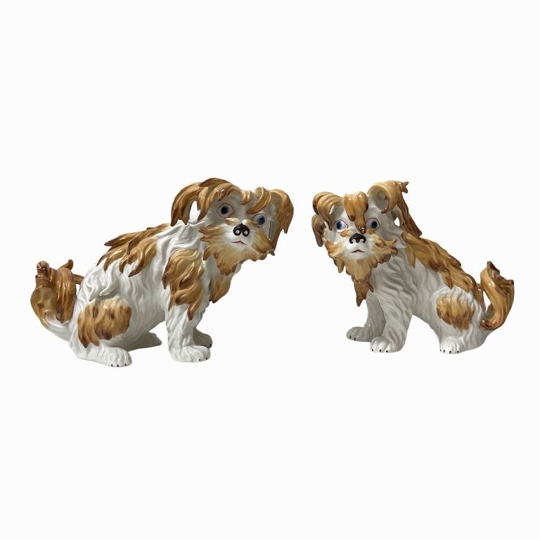 Appraisal: Mottahedeh Sir Humphrey Wakefield Porcelain Dogs Pair of Mottahedeh Sir