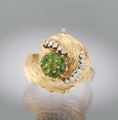 Appraisal: A Vintage Cocktail Ring With Interchangeable Centers k yellow gold