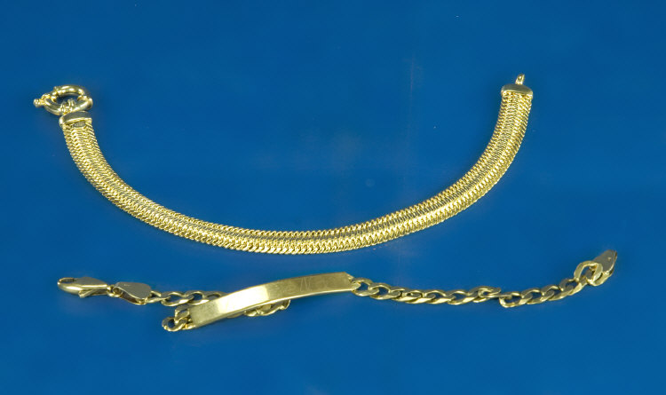 Appraisal: Two ct Gold Bracelets Weight Grammes