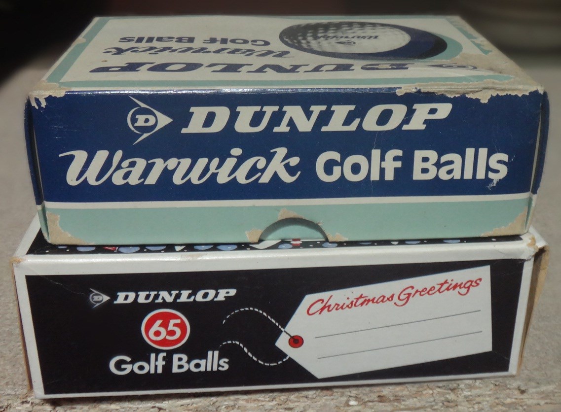 Appraisal: A box of six Dunlop Warwick golf balls and a