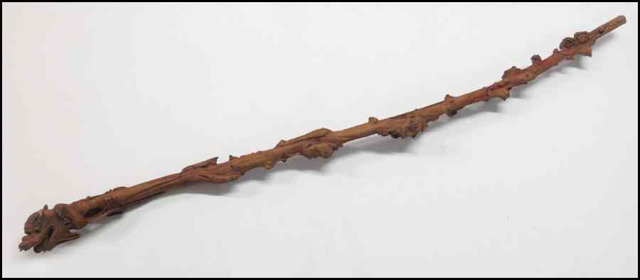 Appraisal: CARVED WOOD DRAGON STAFF Height '' Condition No Specific Condition