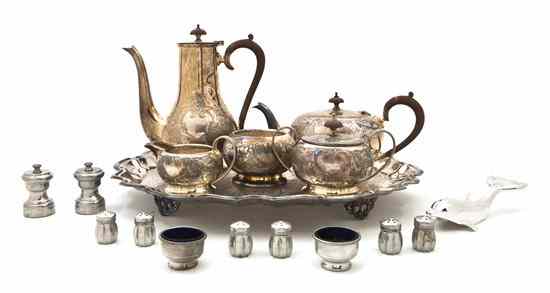 Appraisal: An English Silverplate Tea and Coffee Service comprising a coffee