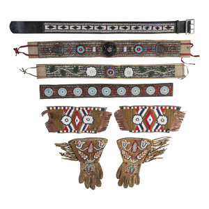 Appraisal: Collection of Plateau Belts Gauntlets and Armbands second quarter th