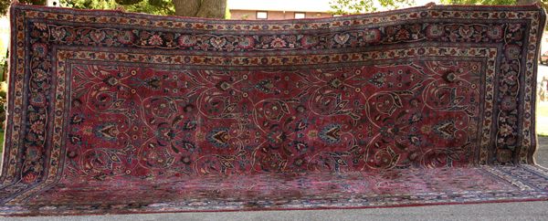 Appraisal: Antique Persian carpet approx ' x ' Wear EST '