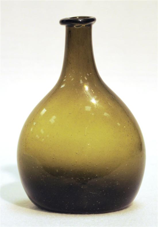 Appraisal: th C Connecticut chestnut blown glass bottle rolled rim lip