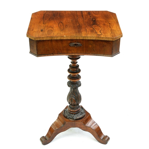 Appraisal: A French rosewood work table mid th c the interior