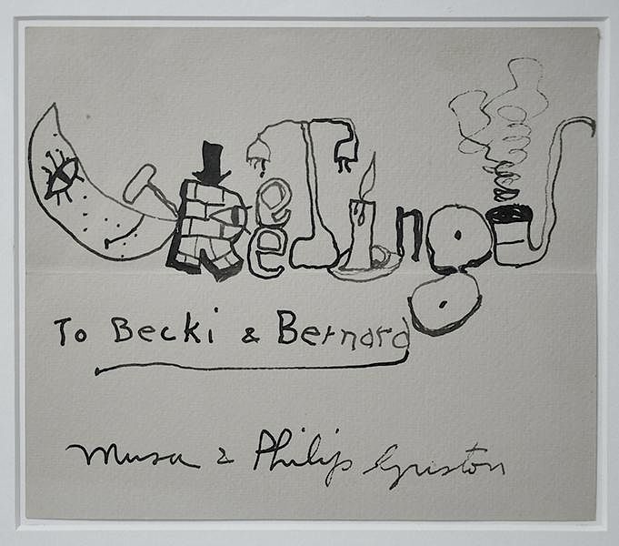 Appraisal: Ink on paper greeting card Greetings to Becki Bernard Ink