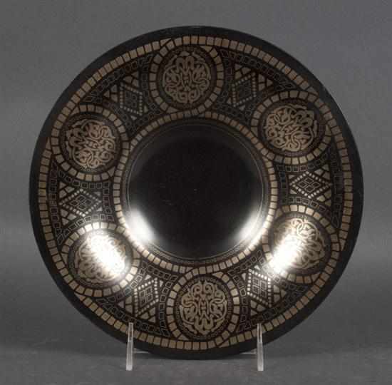 Appraisal: Tiffany bronze charger decorated in the Orientalist manner first quarter-