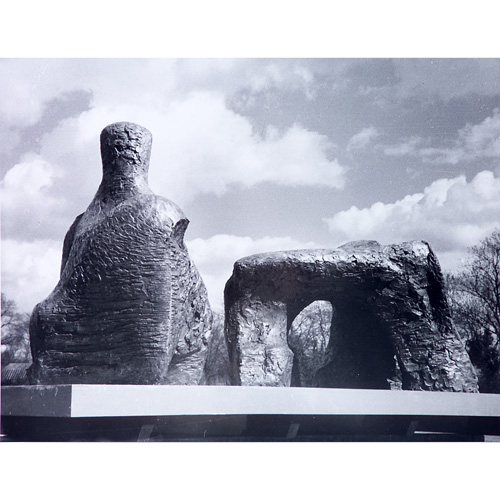 Appraisal: Henry Moore British - Untitled photograph of Henry Moore's sculpture