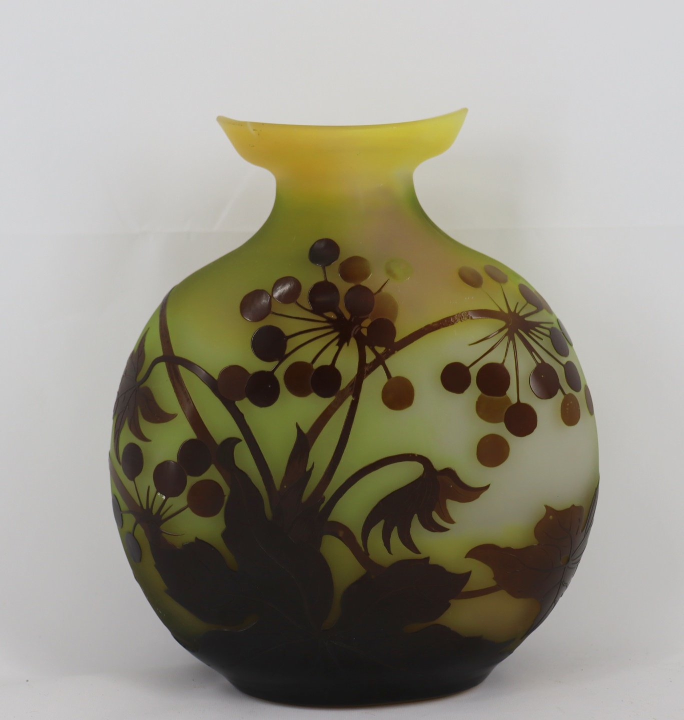 Appraisal: GALLE Signed Cameo Art Glass Vase Signed From a Forest