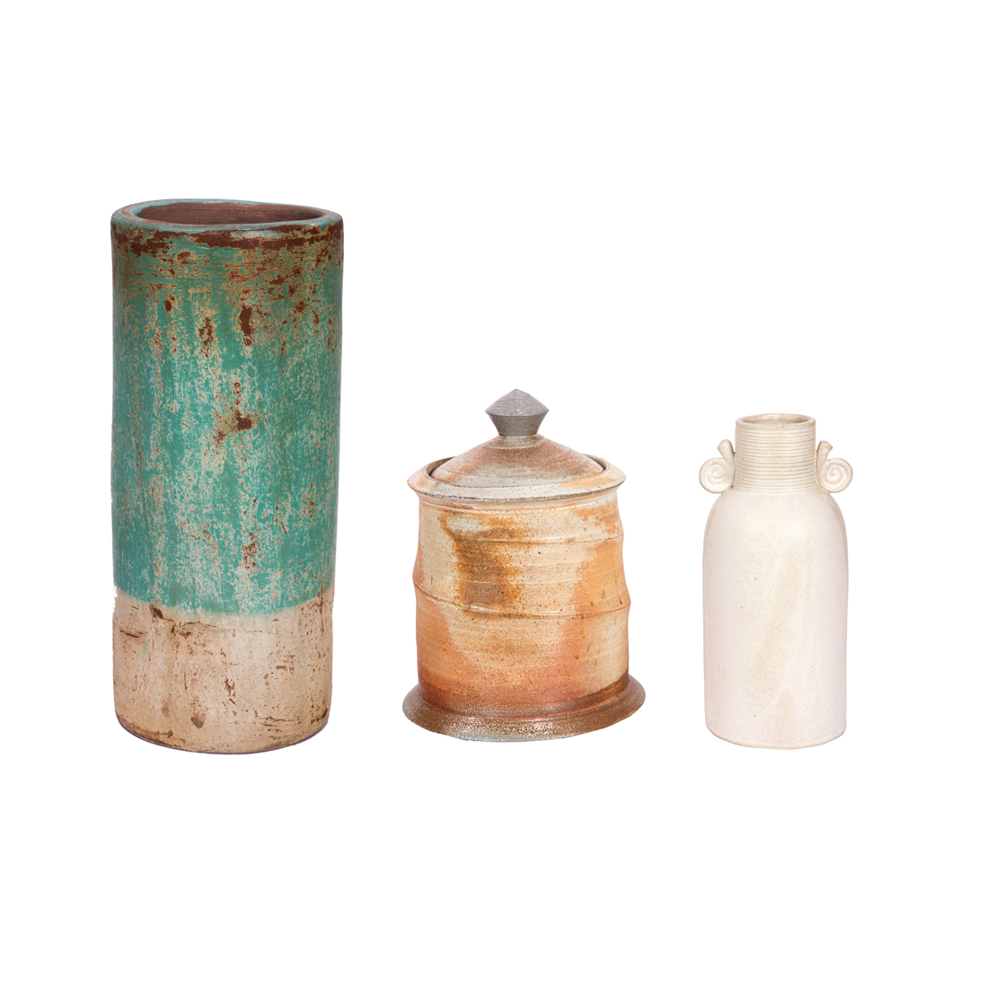 Appraisal: Modernist Ceramic Group glazed stoneware consisting of a Mitch Burg