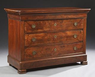 Appraisal: French Louis Philippe Carved Walnut Commode th c the rounded