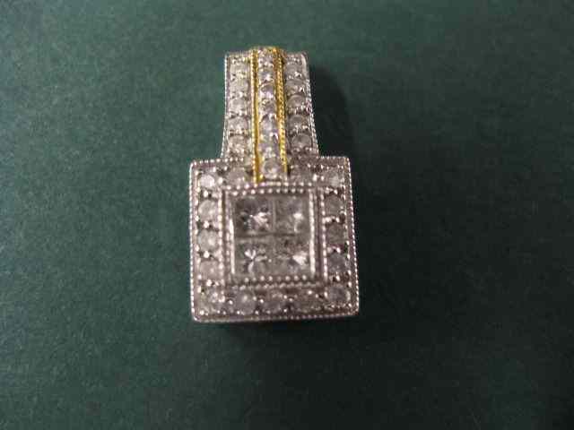 Appraisal: Diamond Pendant round and square diamonds totaling carat in k