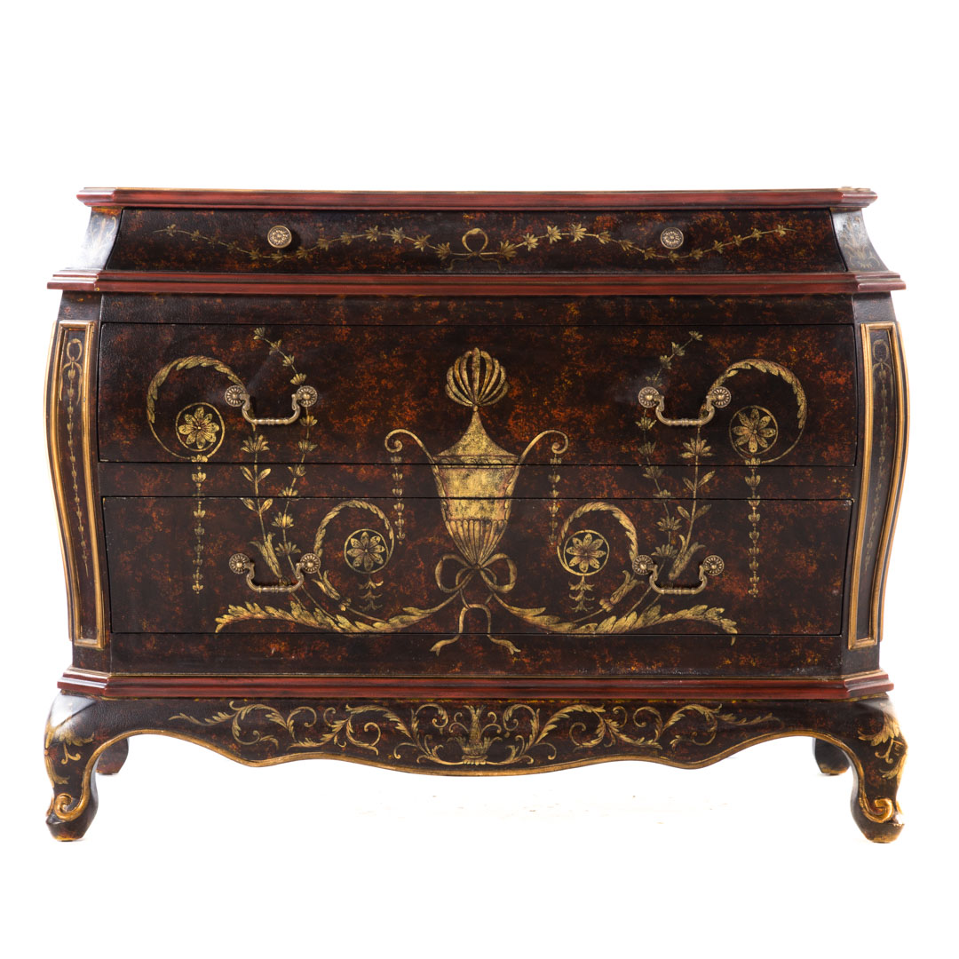 Appraisal: Louis XV style painted chest th century top with canted