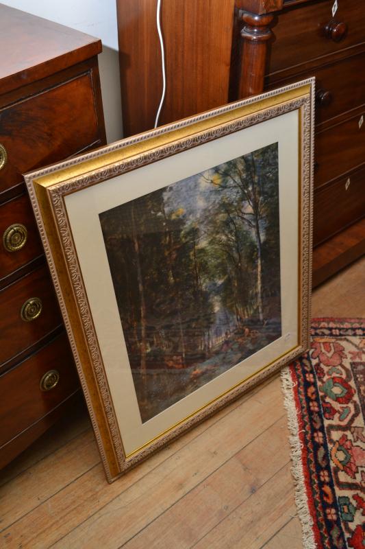 Appraisal: A GIT FRAMED PRINT OF A ROMANTIC SCENE