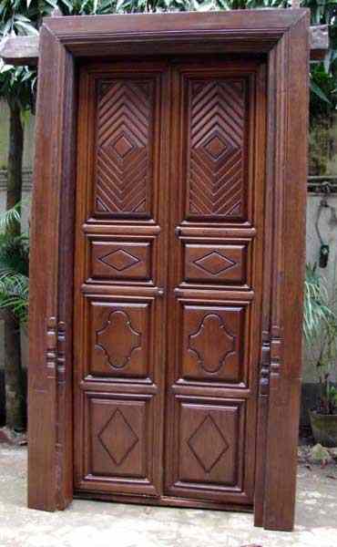 Appraisal: A South Indian Teak Double Door with Jamb th th