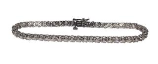 Appraisal: Diamond and k white gold straightline bracelet Diamond and k