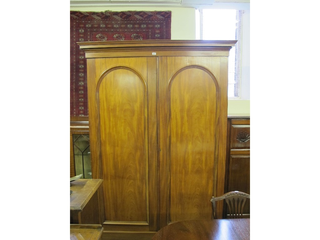 Appraisal: Victorian mahogany two door wardrobe