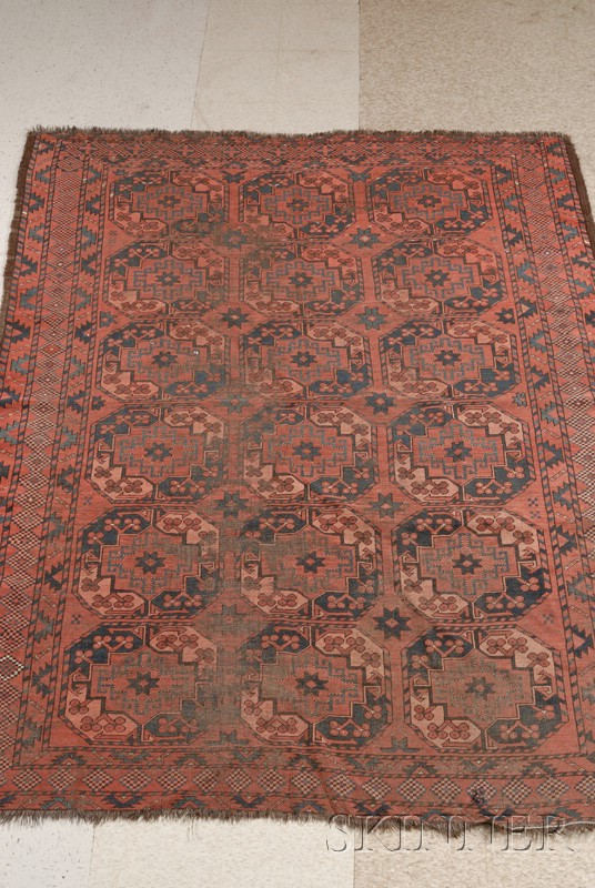 Appraisal: Tekke Main Carpet with three rows of boteh and angular