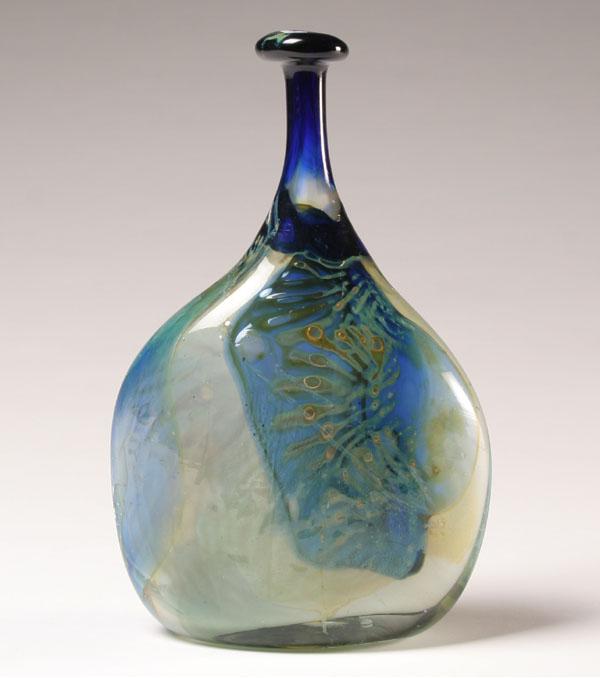 Appraisal: Samuel J Herman art glass vase Engraved signature and date