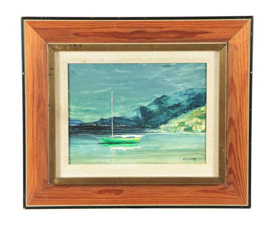 Appraisal: SAILBOAT BY DEAN CLOSE OHIO B Oil on masonite signed