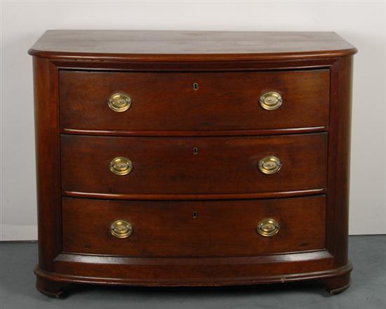 Appraisal: An E th C Mahogany Bow-front Chest of Drawers pine