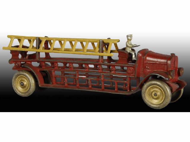 Appraisal: Cast Iron Dent Automotive Fire Ladder Truck Toy Description Seldom