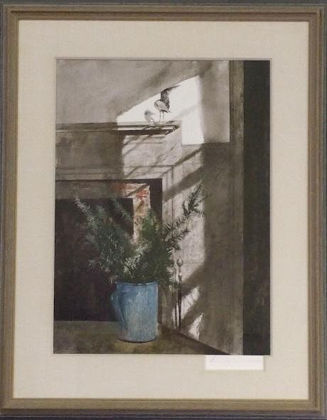 Appraisal: Andrew Wyeth Hand Signed Print Bird in the House Andrew