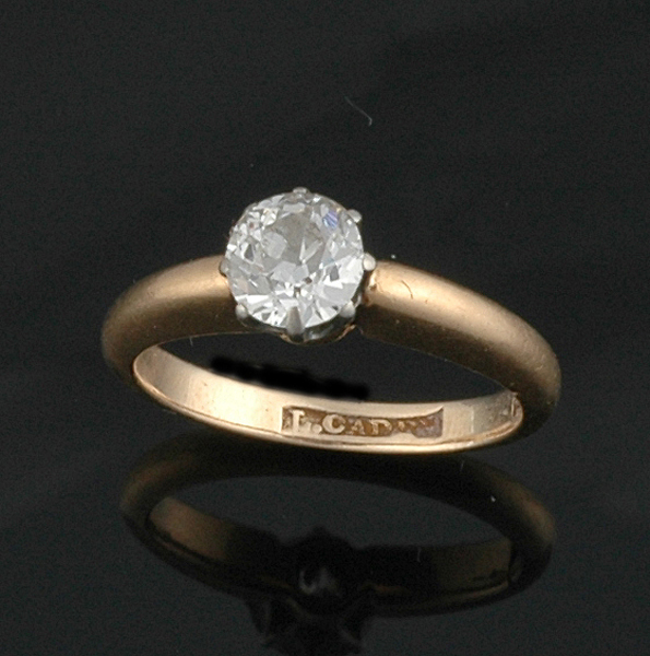 Appraisal: A DIAMOND SOLITAIRE RING The round old brilliant cut diamond