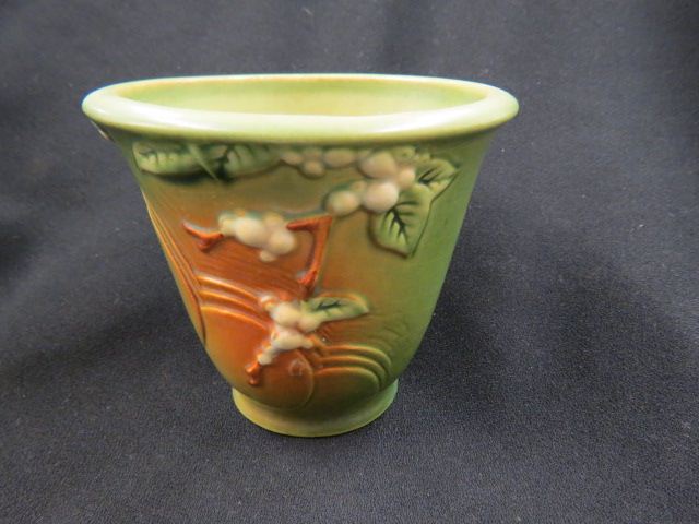 Appraisal: Roseville Pottery Snowberry Planter green PS- 's excellent