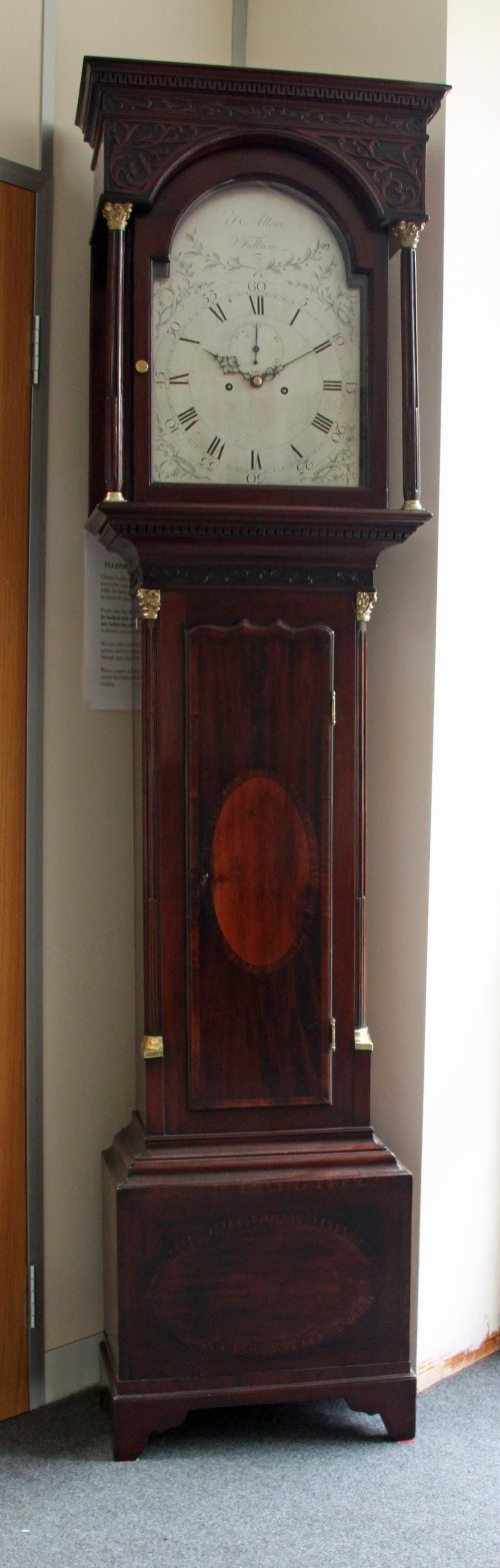 Appraisal: An th Century mahogany longcase clock the hood with blind