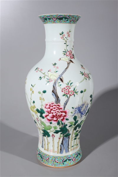 Appraisal: Chinese famille rose and famille verte porcelain vase with flower