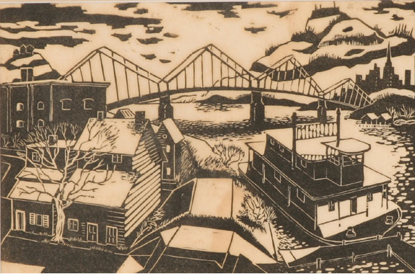 Appraisal: Four woodcuts by Herron School of Art students Indiana 's