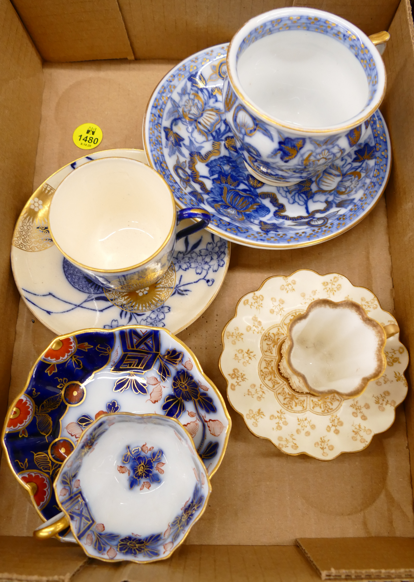 Appraisal: Box pc Flow Blue Cup Saucers -Doulton Etc