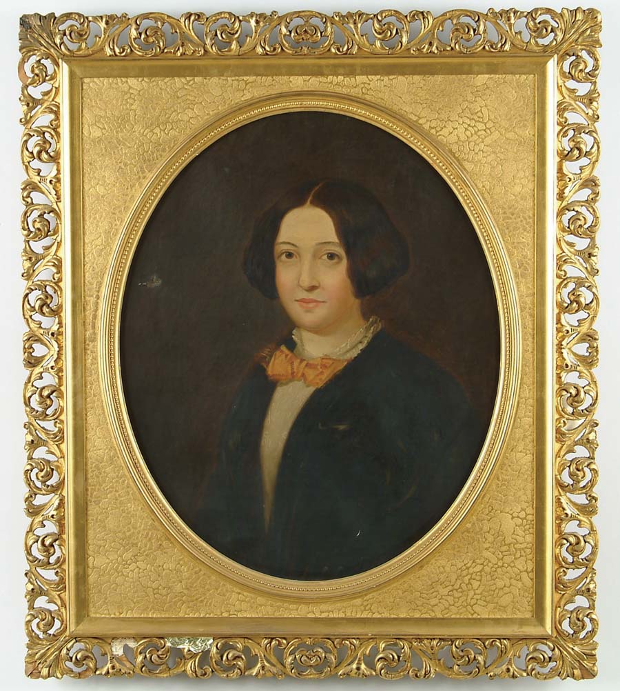 Appraisal: UNSIGNED American th C PORTRAIT OF A YOUNG WOMAN Oil