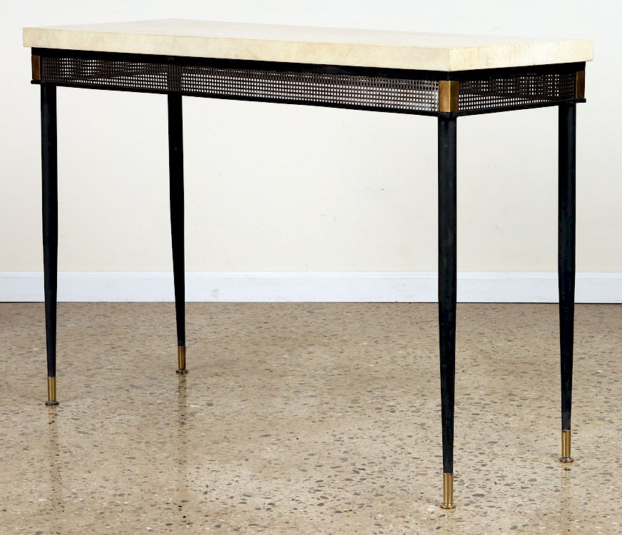 Appraisal: JEAN-MICHEL FRANK STYLE IRON CONSOLE TABLE A Jean-Michel Frank style