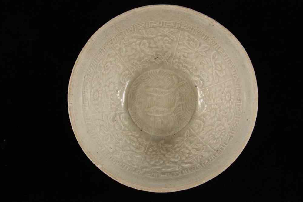 Appraisal: CHINESE CELADON BOWL - Chinese Celadon Bowl with cast decoration