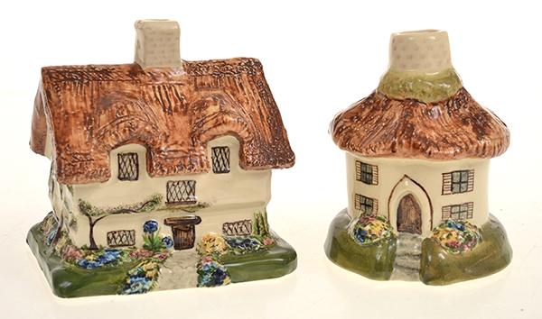 Appraisal: TWO ESSEXWARE HOUSE SHAPED POTS