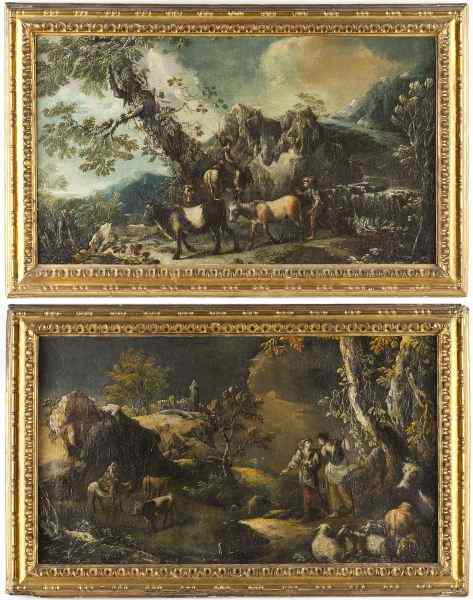 Appraisal: Pair of Italian Old Master Paintings th centuryoil on canvas