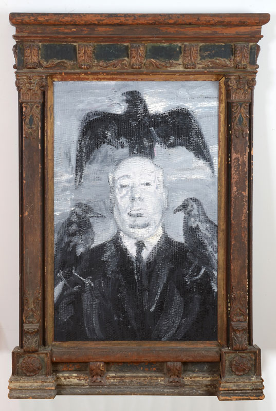 Appraisal: HUNT SLONEM b HITCHCOCK Acrylic on board with salvaged frame