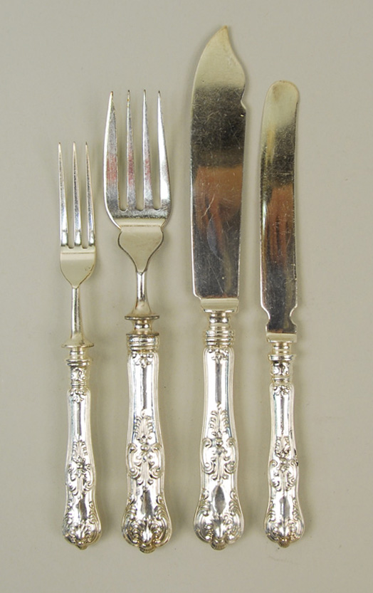 Appraisal: AMERICAN SILVER FRUIT SET AND FISH SET Dominick Haff maker