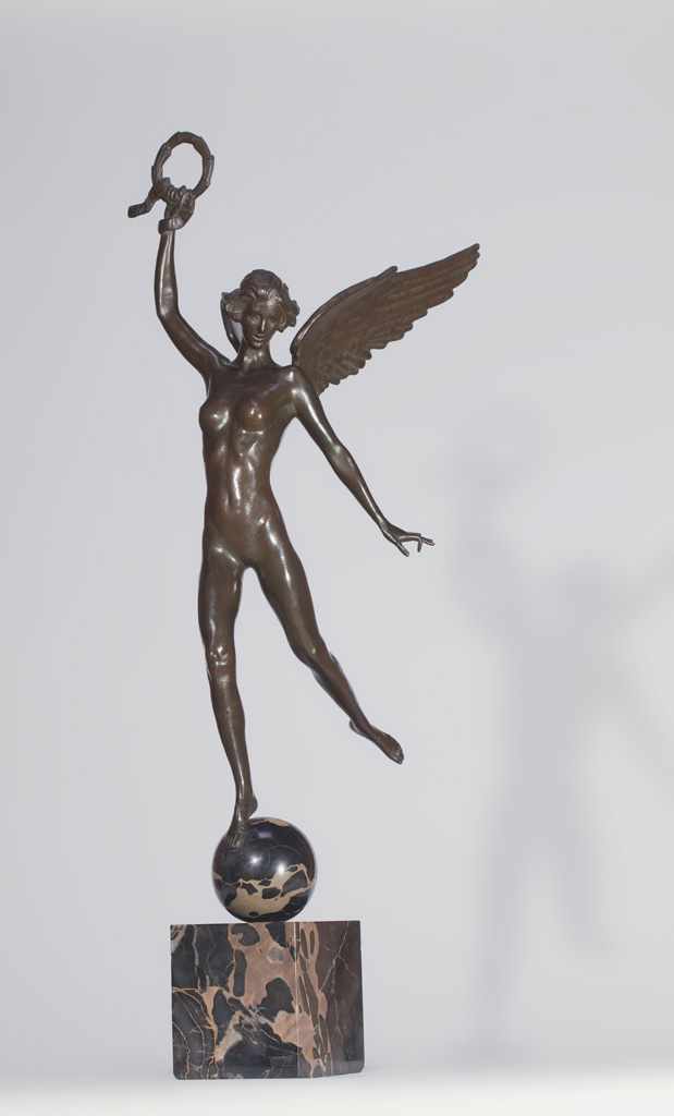 Appraisal: JANET SCUDDER American - ''Victory'' bronze signed impressed Roman Bronze