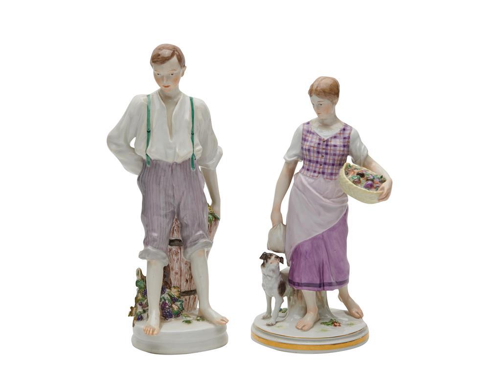 Appraisal: Two Meissen Figures early th century depicting a young man