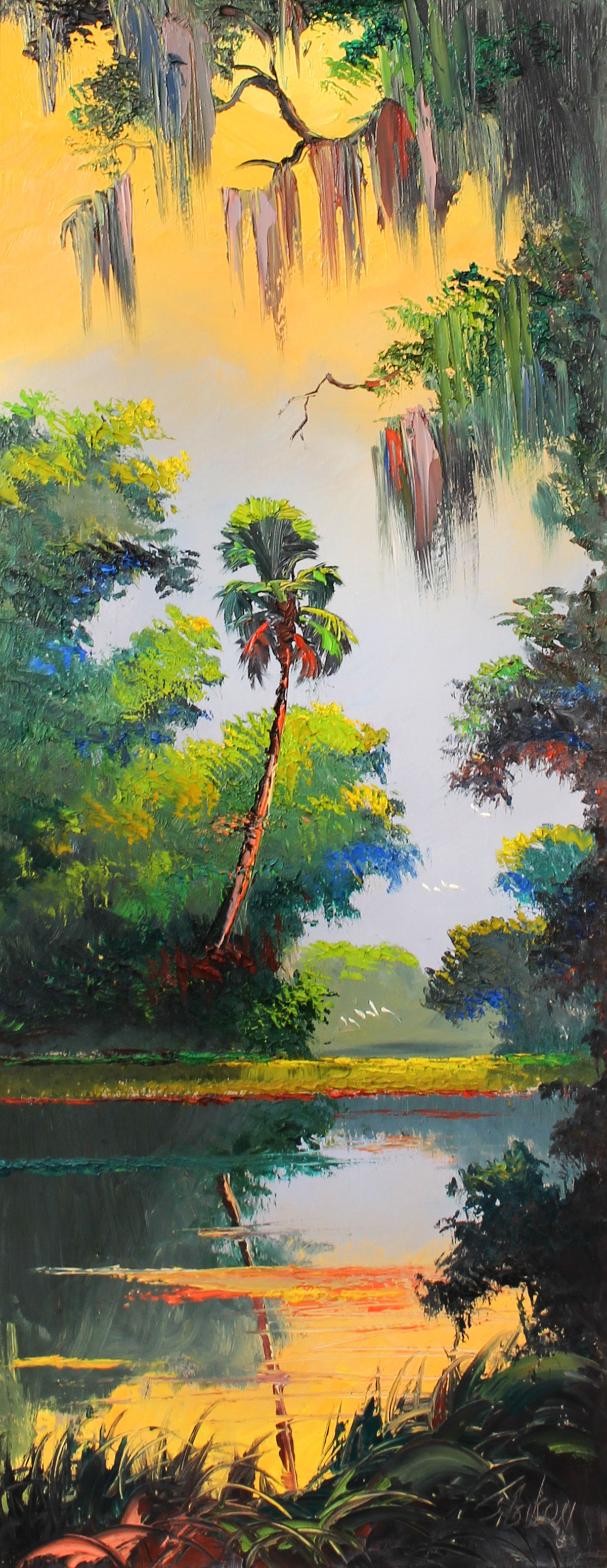 Appraisal: GIBSON James American th Century Florida Highwaymen Lagoon Scene Oil