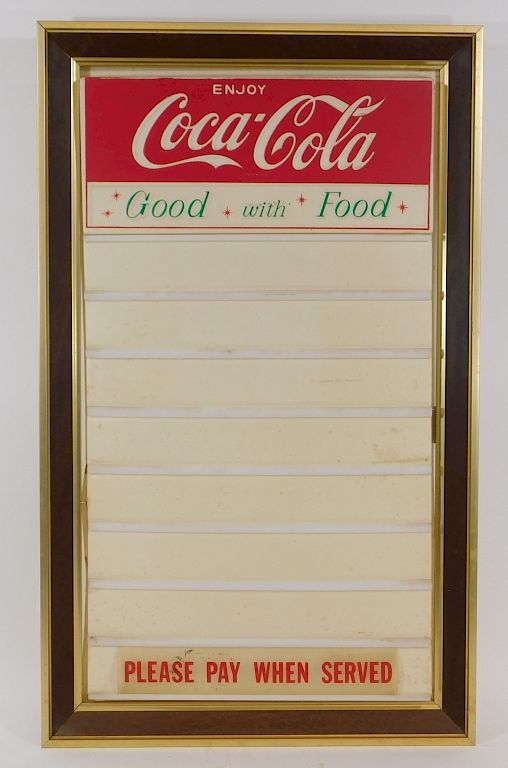 Appraisal: Enjoy Coca Cola Good With Food Advertising Sign United States