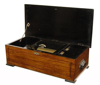 Appraisal: An Austrian musical box with a inch barrel with a