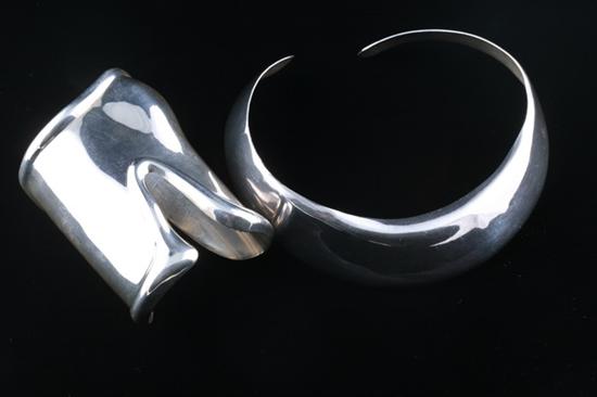 Appraisal: ELSA PERETTI STERLING CUFF AND TIFFANY CO STERLING COLLAR s